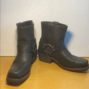 Harley Davidson Black Leather Harness Boots Sz 7.5